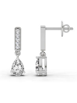 Sparkles - Lab Grown Diamond 1.3 Carat Pear Drop Earrings for Women 14K White Gold
