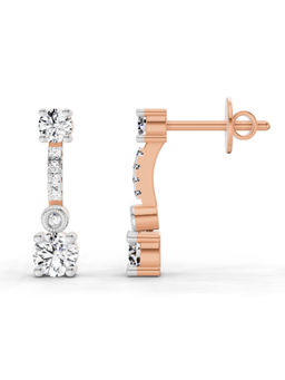 Sparkles - Lab Grown Diamond 0.74 Carat Drop Earrings for Women 14K Rose Gold