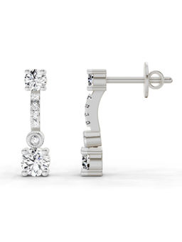 Sparkles - Lab Grown Diamond 0.74 Carat Drop Earrings for Women 14K White Gold