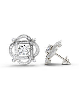 Sparkles - Lab Grown Diamond 1.31 Carat Round Fashion Earrings for Women 14K White Gold