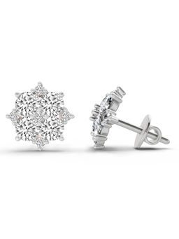 Sparkles - Lab Grown Diamond 1.23 Carat Round Earrings for Women 14K White Gold