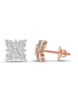 Sparkles - Lab Grown Diamond 1.07 Carat Round Earrings for Women 14K Rose Gold