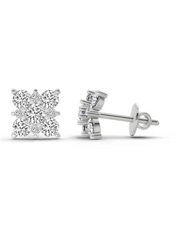 Sparkles - Lab Grown Diamond 1.07 Carat Round Earrings for Women 14K White Gold