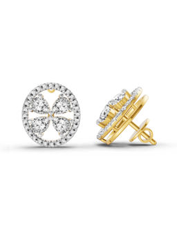 Sparkles - Lab Grown Diamond 1.8 Carat Clover Earrings for Women 14K Yellow Gold