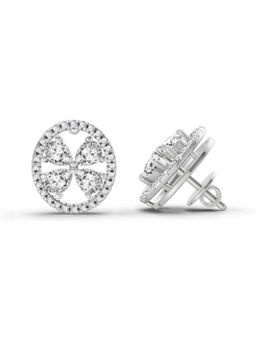 Sparkles - Lab Grown Diamond 1.8 Carat Clover Earrings for Women 14K White Gold