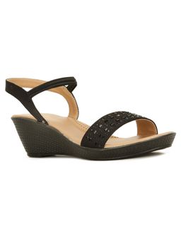 Bata - Embellished Black Wedges
