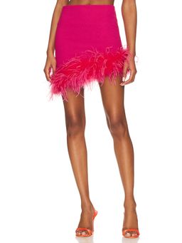 Bubish - Perla Crepe Diagonal Feather Trim Skirt