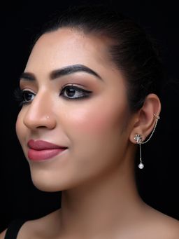 AG'S - Nehmat Pearl White Gold Plated Funky Ear cuff