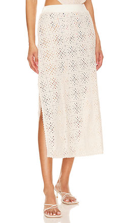 Agua Bendita - X Revolve Mira Gres Crochet Midi Skirt
