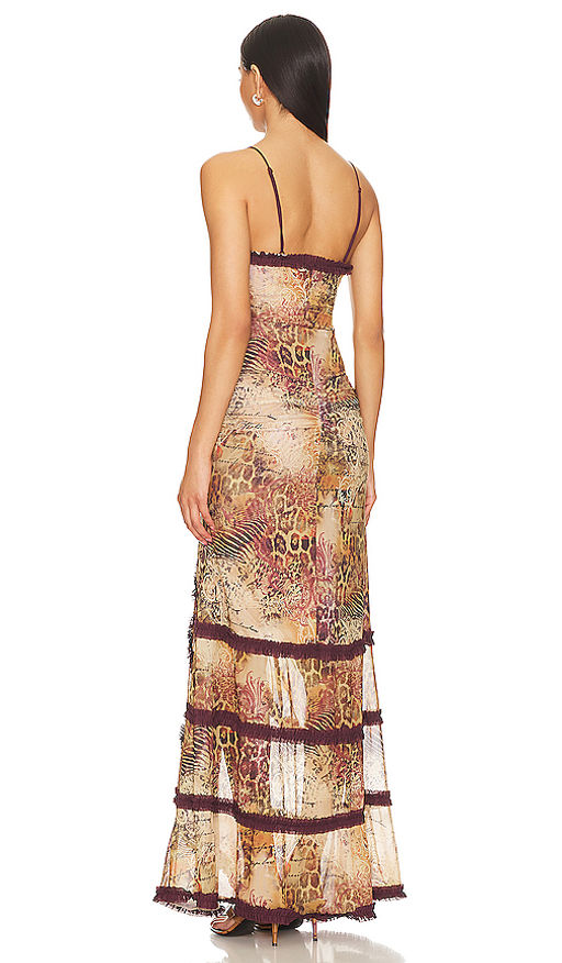 jaded london off the shoulder dress Lorenza Sheer Bardot Dress in Dusk