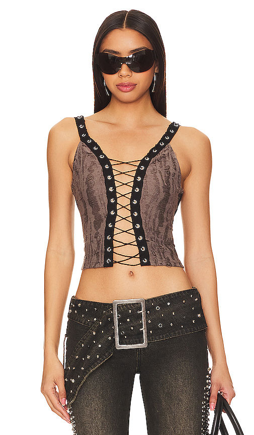 Buy Jaded London Ladder Knit Lace Up Top Online