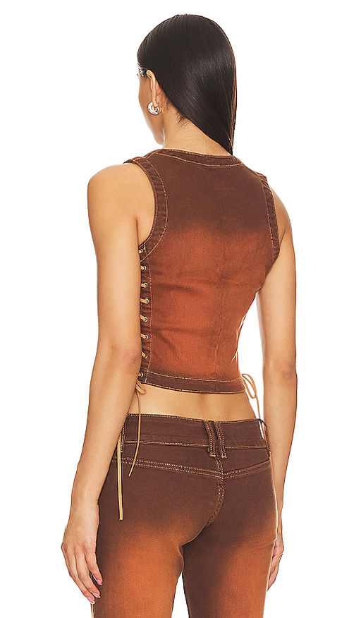 Buy Jaded London Sunburst Denim Lace Up Corset Online