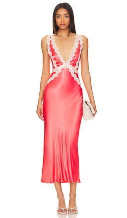 Shona Joy - Camille Plunged Cross Back Midi Dress