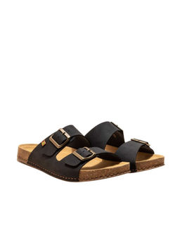 El Naturalista - Womens Black Leather Slip On Sandals