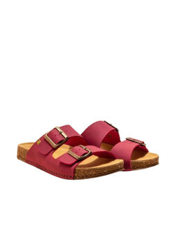 El Naturalista - Womens Red Leather Slip On Sandals