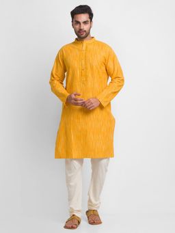 Globus - Mustard Woven Design Kurta