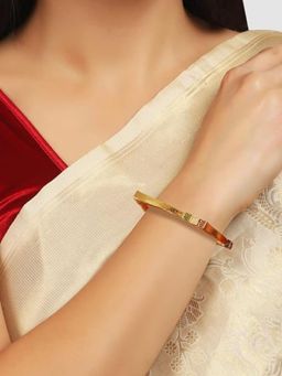 Accessher - Gold Plated Ethnic and Geometric Design Rajwadi Style Bangles (Set of 2)