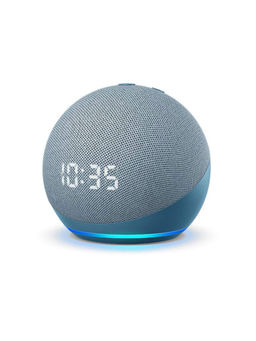Amazon - All-New Echo Dot(4th Gen)With Clock Next Generation Smart Speaker with Led Display(Blue)