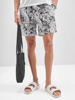 HIGHLANDER - Marvel Black Panther Men White Printed Mid Rise Cotton Boxer