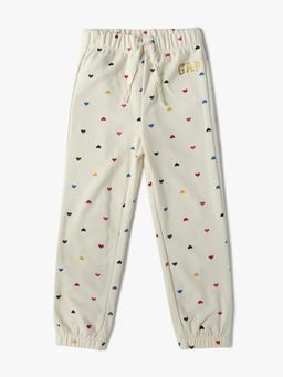 GAP - Girls Beige Knitted Relaxed Fit Printed Trouser