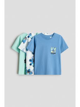 H&M - Boys Blue 3-Pack Printed T-Shirts