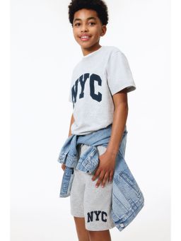 H&M - Boys Grey Printed Cotton T-Shirt