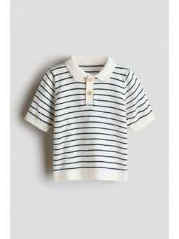 H&M - Boys White Knitted Polo T-Shirt
