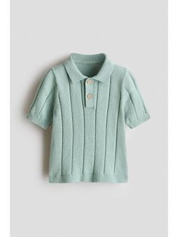 H&M - Boys Green Knitted Polo T-Shirt