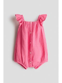H&M - Girls Pink Cotton Romper Suit