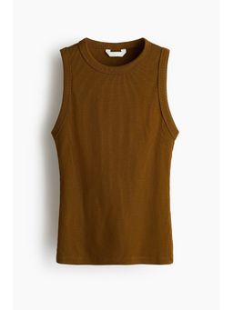 H&M - Women Green Ribbed Vest Top