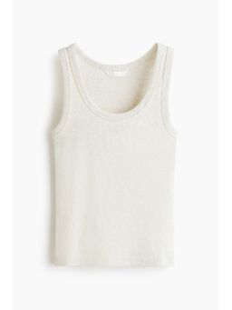 H&M - Women Beige Ribbed Vest Top