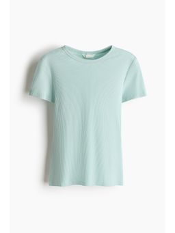 H&M - Women Green Ribbed T-Shirt