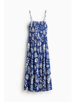 H&M - Women Blue Smocked Strappy Dress