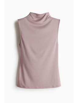 H&M - Women Purple Microfibre High Neck Top