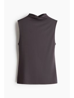 H&M - Women Grey Microfibre High Neck Top