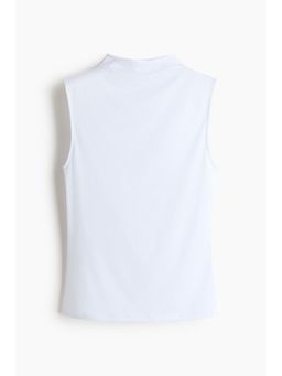 H&M - Women White Microfibre High Neck Top