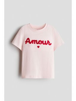 H&M - Girls Pink Motif-Detail T-Shirt