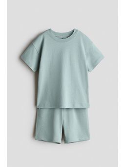 H&M - Boys Turquoise 2-Piece T-Shirt And Shorts Set