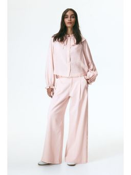 H&M - Women Pink Wide Twill Trousers