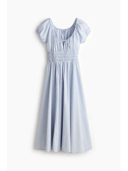 H&M - Women Blue Smocked-Waist Dress