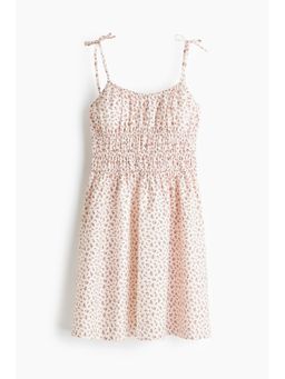 H&M - Women Pink Tie-Strap Cotton Dress