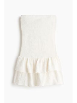 H&M - Women White Smocked Tiered Dress