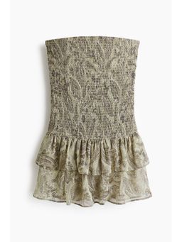 H&M - Women Green Smocked Tiered Dress