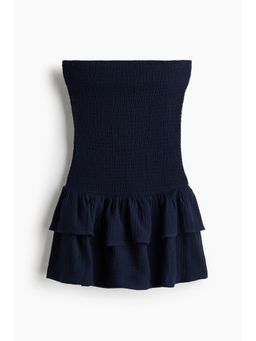 H&M - Women Blue Smocked Tiered Dress