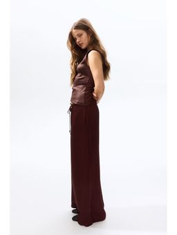 H&M - Women Red Satin Drawstring Pant