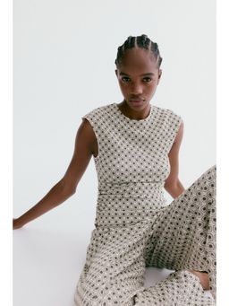 H&M - Women Beige Textured Jersey Top