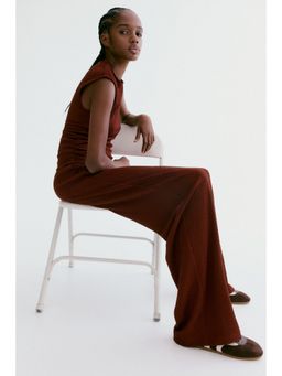 H&M - Women Brown Textured Jersey Pant