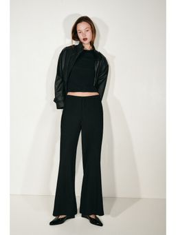 H&M - Women Black Textured Jersey Pant