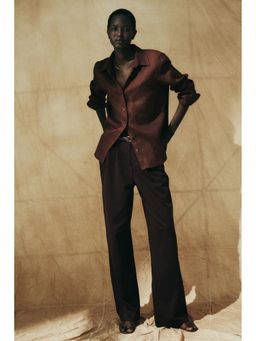 H&M - Women Brown Linen Shirt