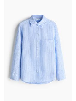 H&M - Women Blue Linen Shirt